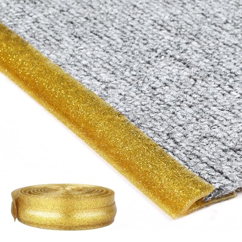 EXCLURA Übergangsprofil Übergangsverkleidung aus PVC-Teppich und Bodenbelag, Schneidbare Teppichverbindungstrennstreifen, Sicherer Teppichrand-Bodenverbindungsstreifen, Color : Gold von EXCLURA