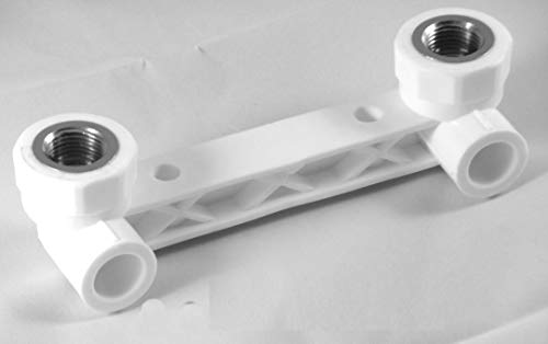 PP-R Rohr 25 mm Verbinder Winkel Kniestück Muffe T-Stück Fitting Fittings PPR (1 x Montageeinheit 2 x 25mm zu 1/2" IG) von EXCOLO