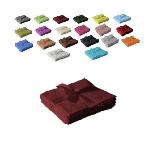 EXKLUSIV HEIMTEXTIL Seiftuch 4er Set 30 x 30 cm Bordeaux von EXKLUSIV HEIMTEXTIL