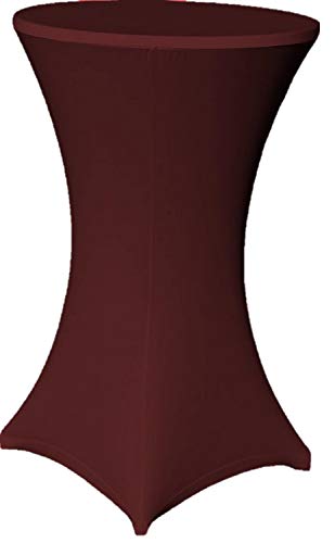 EXKLUSIV HEIMTEXTIL Stehtischhusse Stretch für Bistrotisch mit 4 Fußlaschen elastisch Ø 60-65x110-120 cm Bordeaux von EXKLUSIV HEIMTEXTIL