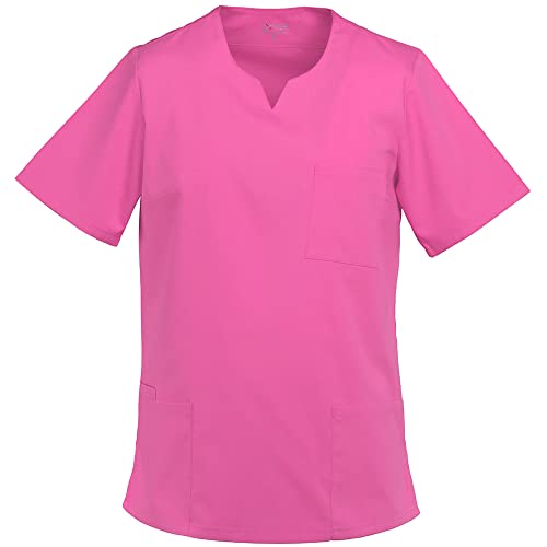 EXNER Medizinischer Schlupf-Kasack, OP-Kasack, für Damen in Krankenpflege, Altenpflege, Klinik, Medizin, Praxis, Farbe pink Größe 5XL von EXNER