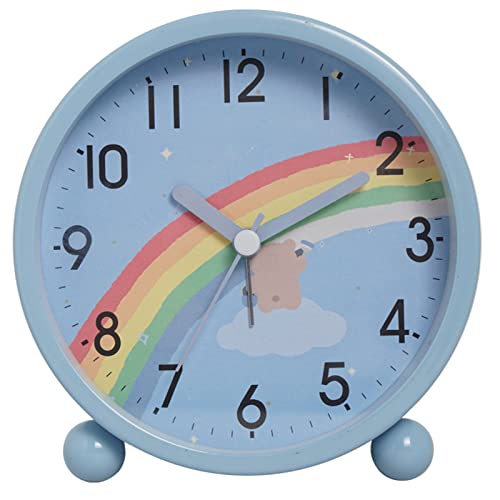 EXQULEG Cartoon Kinderwecker Regenbogen Kleine Tiere Wecker Digital Kinder mit Licht Wanduhr Jugendzimmer Kinderzimmer 11cm Geschenk für Kinder (#1) von EXQULEG