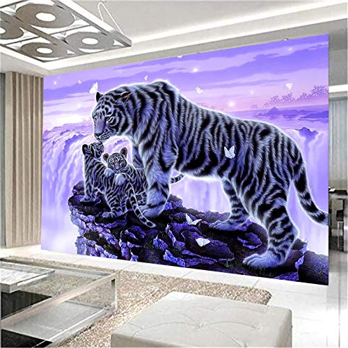 EXQULEG DIY Diamant Painting Kit 5D Full Bohrer Tiger Strass Bilder Handgemachtes Klebebild Stickerei Malerei Digitale Sets Wanddekoration (120x80cm) von EXQULEG