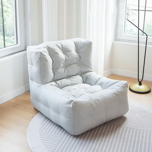 EXTICK Sitzsack für Kamin, Sitzsack mit Ottomane, bequemer Sitzsack, Sofa, Stuhl, großer Sitzsack, gefüllter Schaumstoff, für Wohnzimmer und Freizeit, cremefarben von EXTICK