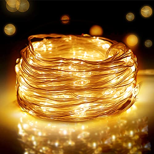 EXTRASTAR 2 Sets Ball-String Lichter Batterie Stromversorgung, 10 m 100 LED-Lichterkette, wasserdicht, für den Innenbereich, dekorative LED-Lichter (warmweiß) von EXTRASTAR