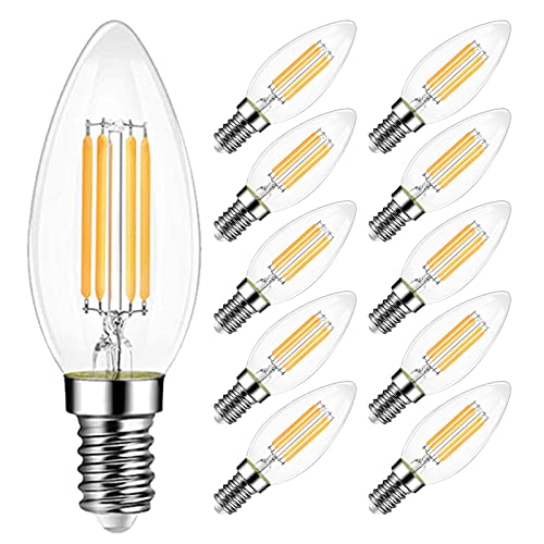 EXTRASTAR 6W nicht dimmbares E14 LED Glühbirnen Filament im retro-stil 10 Stück (Packung mit 1) 3000K Warmes Licht von EXTRASTAR