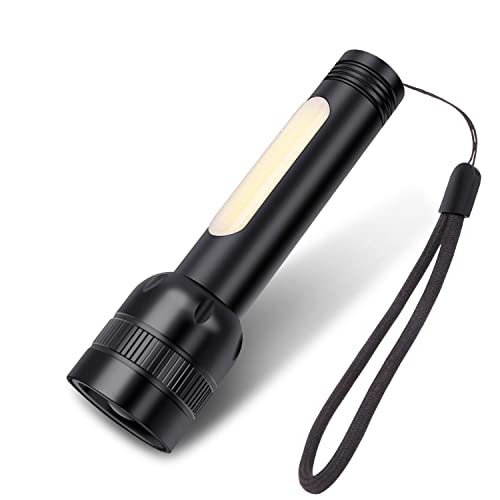 EXTRASTAR LED Taschenlampe wiederaufladbar 4 Beleuchtungsmodi, Fokus Zoomable LED Taschenlampe einstellbar, Wasserdichte leistungsstarke Taschenlampe für Camping, Wandern, Notfall von EXTRASTAR