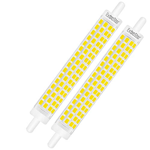 EXTRASTAR R7S LED Nicht dimmbare 8W 118mm LED Birne mit doppeltem linearem Effekt 6500K entspricht 64W, 800LM 2 Stück (Packung mit 1) Kaltweiß von EXTRASTAR