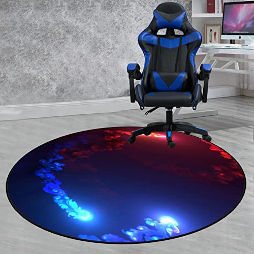 EYEWEB Bodenschutzmatte Gaming Stuhl, Bodenschutzmatte für Laminat, Parkett, Fliesen, für Parkett und Hartböden Bürostuhl Unterlage, Bodenschutzmatte Bürostuhl Teppich, Kratzfest, Durchmesser 80 cm von EYEWEB