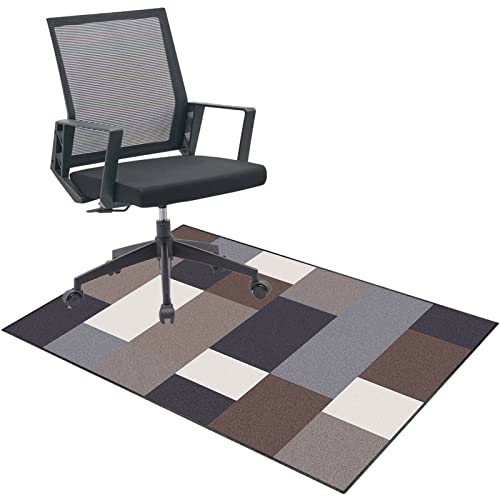 EYZO Bodenschutzmatte Bürostuhlunterlage Bürostuhl Teppichschoner Gaming Fußboden-Matte Rutschhemmend Bodenschutz für Parkett, Laminat, Hartböden und Teppichboden 100 × 120 cm von EYZO