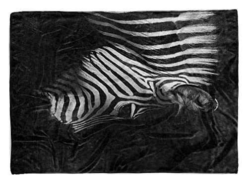 Handtuch Strandhandtuch Saunatuch Kuscheldecke mit Tiermotiv Zebra Schwarz Weiß Größe 140 x 70 cm von Eau Zone