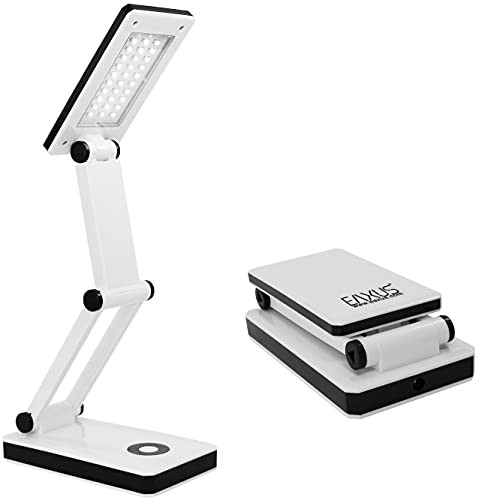 Eaxus® USB LED Schreibtischlampe - Aufklappbar, Edles Design, LED Tischlampe Dimmbar, Weiß von Eaxus