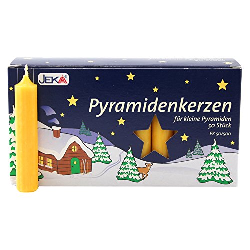 16er Pack Pyramidenkerzen klein, Natur ca. 14 x 74 mm (16 x 50 Stück), Weihnachtskerzen, Adventskerzen, Christbaumkerzen, Baumkerzen, Kerzen von Ebersbacher Kerzen