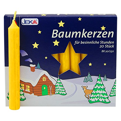 20er Pack Baumkerzen Natur ca. 13 x 105 mm (20 x 20 Stück) Weihnachtskerzen, Christbaumkerzen, Pyramidenkerzen von Ebersbacher Kerzen