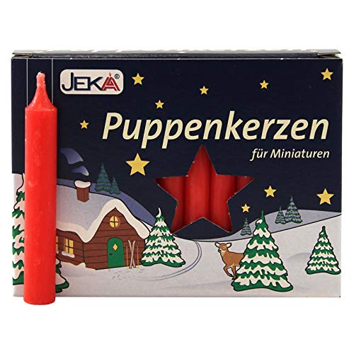 20er Pack Puppenkerzen rot ca. 10 x 65 mm (20 x 20 Stück), Puppenlichter, Miniaturkerzen, Weihnachtskerzen, Kerzen von Ebersbacher Kerzen