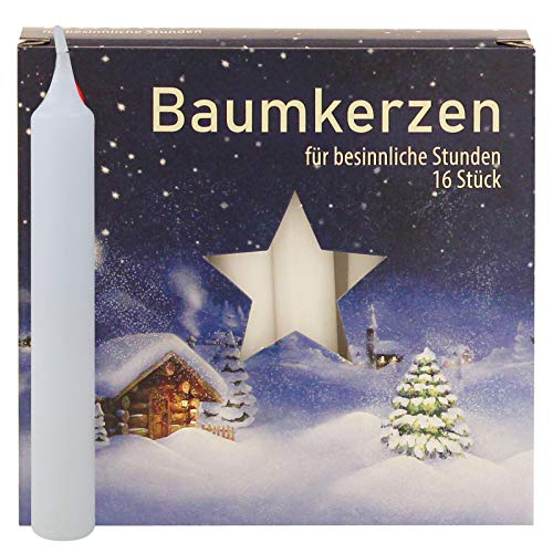 Ebersbacher Kerzenfabrik GmbH Baumkerzen weiß 16 Stück/Pack Größe (Ø x H): ca. 14 x 110 mm von Ebersbacher Kerzenfabrik GmbH