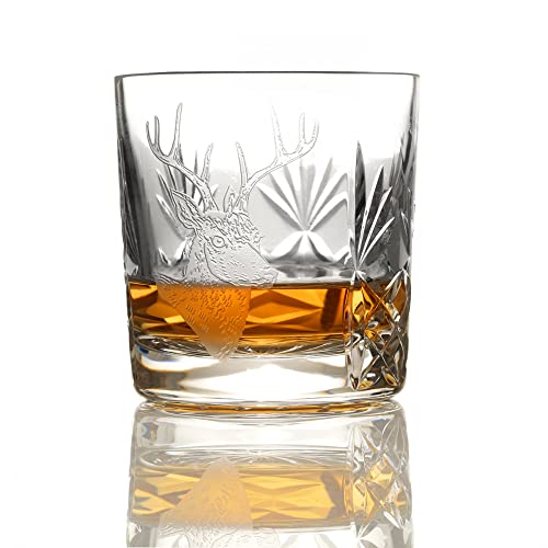 Kintyre Stag Tumbler - Kristall Whiskyglas - Schottischer Highland Hirsch von Eburya