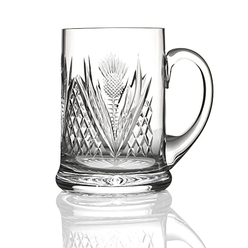 Scottish Thistle 1 Pint Bierglas - Kristallglas mit Diamantschliff von Eburya