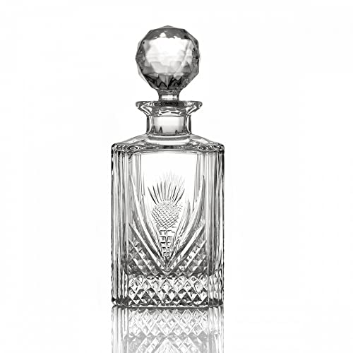 Scottish Thistle - Schottische Distel Kristallglas Whisky Karaffe mit Diamantschliff von Eburya