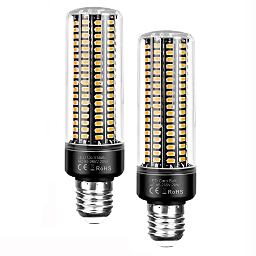 2er Pack 20W E27 LED Birne - 1500 Lumen LED Leuchtmittel Maiskolben Lampen Glühbirne, ersetzt 180W Halogenlampen, 3000K Warmweiß 360° Energiesparlampe für Deckenlampe Pendelleuchte Schreibtischlampe von EcoGehen