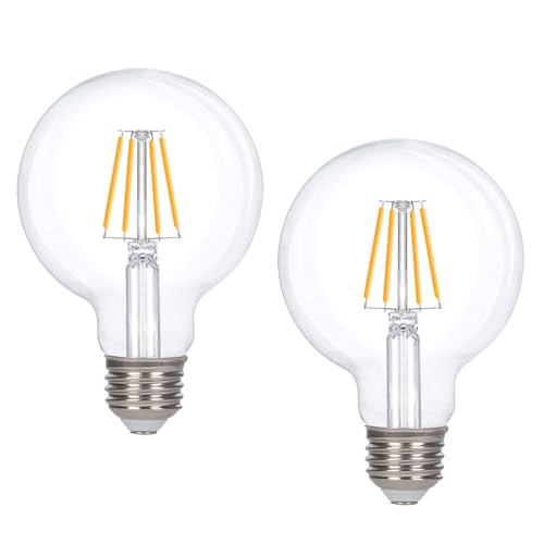 EcoGehen 2er Set E27 LED Birne G80 Glühbirne 16 Watt 1500 Lumen Leuchtmittel Edison Birne 3000 Kelvin Warmweiß LED Light Bulb 360° Energiesparlampe für Geschäft Büro Garage Lager Garten，Warmes Licht von EcoGehen