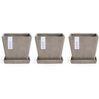 ECOPOTS Blumentopf "Rotterdam", (Set, 3 St.) von Ecopots