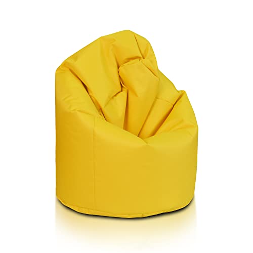 Ecopuf | Sitzsack Gelbe Größe L - Innen und Außen Pouf - Fleckenbeständig - Polystyrol Gepolsterter Bean Bag - Sitzsack Erwachsene mit Doppelter Reisverschluss von Ecopuf