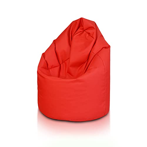 Ecopuf | Sitzsack Rot Größe L - Innen und Außen Pouf - Fleckenbeständig - Polystyrol Gepolsterter Bean Bag - Sitzsack Erwachsene mit Doppelter Reisverschluss von Ecopuf