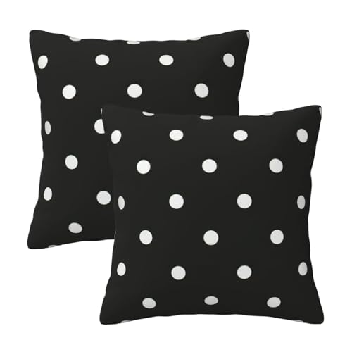 EdWal Charmante Kissenbezüge für Couch: perfekte dekorative Kissen für einen einladenden Raum, schwarz und weiß gepunktet von EdWal