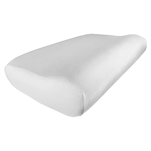 Edda Lux Bezug passend für PILLOWISE Nackenstützkissen, 55 x 35 cm, formbeständiger Jersey Kissenbezug aus 100% Baumwolle, in Weiß von Edda Lux