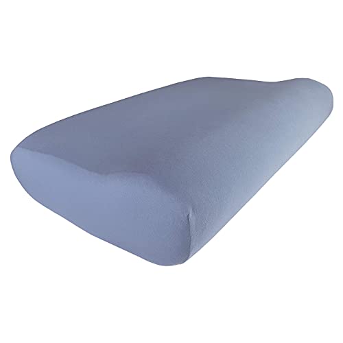 Edda Lux Bezug passend für PILLOWISE Nackenstützkissen, 55 x 35 cm, formbeständiger Jersey Kissenbezug aus 100% Baumwolle, in Jeansblau von Edda Lux