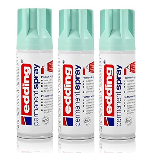 3X edding Permanent Spray Pastellblau 200 ml Premium Acryllack von edding