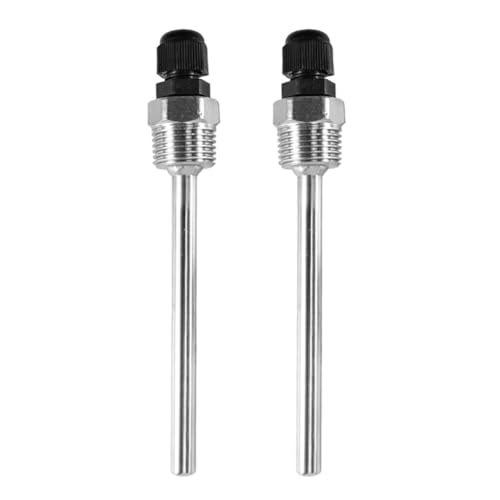 2 Stück Thermowell 100mm, Edelstahl Tauchhülsen G1/2 Zoll Gewinde für Temperatursensor, Tauchhülsen, Schutzrohr für Temperaturfühler, Tauchschutzrohre für Thermoelemente von Editbar