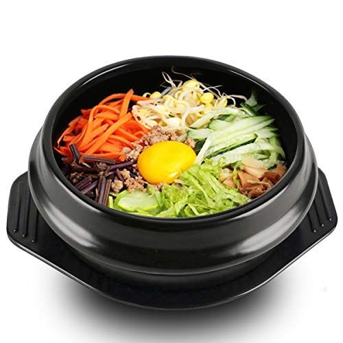 Honfitat EgBert Koreanische Dolsot große Schüssel aus Steingut, Topf aus Stein, Bibimbap Kochen + Trivet Set Reisschüssel – 16 Stück von Honfitat