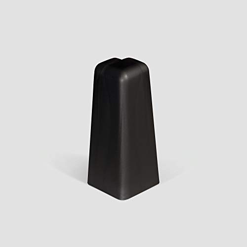 EGGER Außenecke Sockelleiste Universal schwarz für einfache Montage von 60mm Laminat Fußleisten | Inhalt 2 Stück | Kunststoff robust von Egger