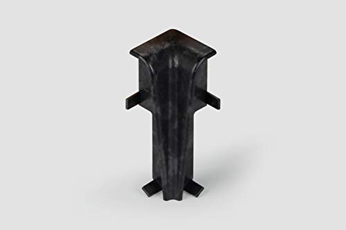 EGGER Innenecke Sockelleiste Stein schwarz für einfache Montage von 60mm Laminat Fußleisten | Inhalt 2 Stück | Kunststoff robust | Stein Optik anthrazit von Egger