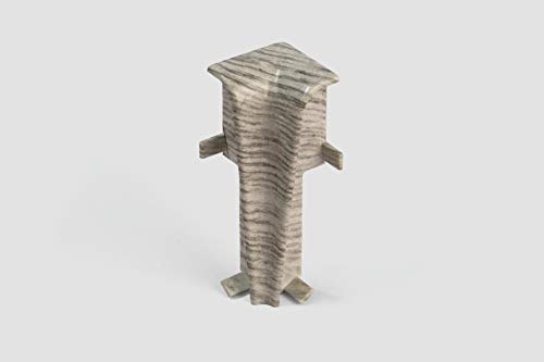 EGGER Innenecke Sockelleiste Esche grau für einfache Montage von 60mm Laminat Fußleisten | Inhalt 2 Stück | Kunststoff robust | Holz Optik grau von Egger