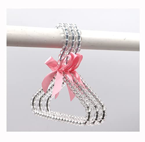 Egurs Kleiderbügel mit Perlen und Schleife Bunte Perlenkleiderbügel 2 Stück, Transparente Farbe 40cm von Egurs