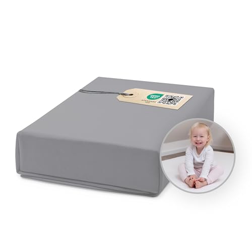 Ehrenkind® Spannbettlaken für Babybett Kinderbett | 100% Bio-Baumwolle Spannbettlaken 120x200 | Atmungsaktives Spannbetttuch (160 g/m²) | Oeko-TEX 100 Zertifiziert, 200x120cm DUNKELGRAU von Ehrenkind