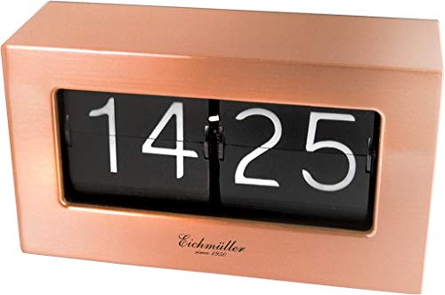 Eichmüller since 1950 Retro Flip Uhr - Tischuhr mit solidem Metallgehäuse - Kupfer von Eichmüller since 1950
