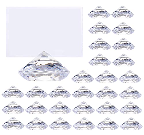 Eidoct 30 Stück Diamant-Tischkartenhalter Kristall-Tischnummernständer aus stabilem Acryl für Hochzeiten, Partys, Dekoration, Tischdekoration (weiß) von Eidoct