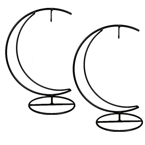 Eidoct Ornament-Ständer, mondförmiges Eisen-Hängegestell für Zuhause, Hochzeitsdekoration, hängende Glaskugel und Hexenkugel (ohne Glasflasche) (2) von Eidoct