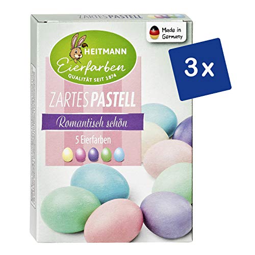 Heitmann Eierfarben Zartes Pastell - 3er Pack - 3 x 5 flüssige Kaltfarben - Ostern - Ostereier bemalen, Ostereierfarbe von Heitmann Eierfarben