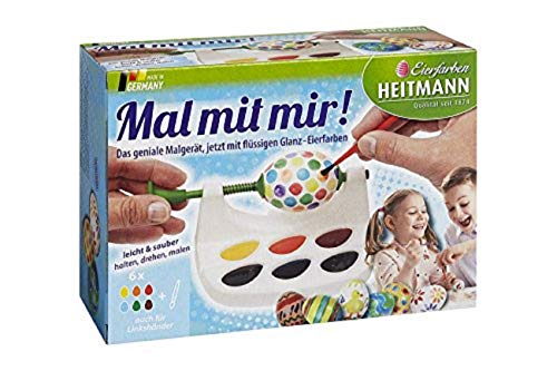 Heitmann Malgerät - Mal mit Mir! - Ostereier-Malmaschine - 6 flüssige Eierfarben - Pinsel - auch für Linkshänder von Heitmann Eierfarben