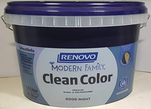 2,5 Liter RENOVO CleanColor, "Good Night", matt, Premium-Wand-und Deckenfarbe, modern family. von Eigenmarke