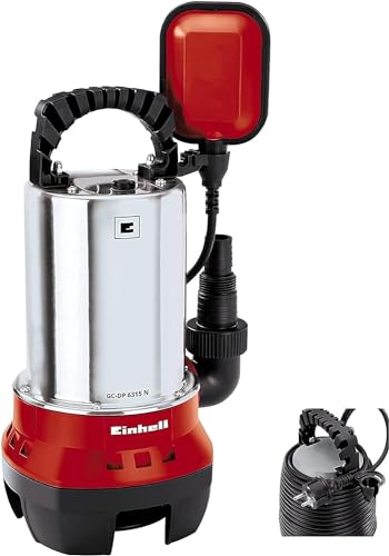 Einhell GC-DP 6315 N Schmutzwasserpumpe (630W, Ø15 mm Fremdkörper, 17.000 L/h Förderleistung, Schwimmerschalter, Tragegriff, integr. Kabelaufwicklung) von Einhell