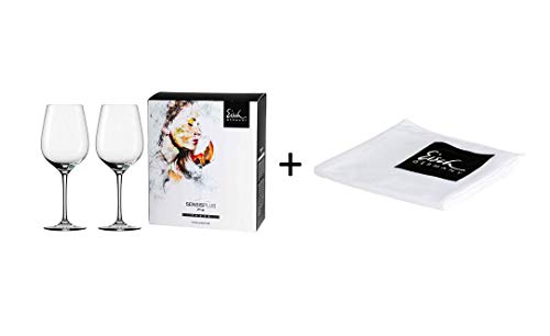 EISCH Superior Sensis Plus Rotwein 2er Set mit Glaspoliertuch, 2 Gläser im 4 farb. Geschenkkarton 25005020 500/2 + 30094202 942/2 von EISCH