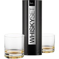 Eisch Whiskyglas "GENTLEMAN, 400 ml", (Set, 2 tlg., 2 Whiskybecher in Geschenkröhre), in Handarbeit mit 24karätigem Gold veredelt, 2-tlg., Made in Germany von Eisch