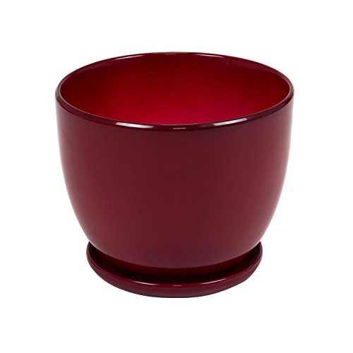 Keramik Keramiktopf Blumentopf Topf Übertopf D 215 mm rot Schale rund von Ekoceramika
