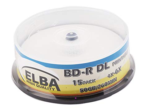 ELBA Blu-Ray BD-R 6 x 50 GB 15 Stück Kuchenbox bedruckbar von Elba